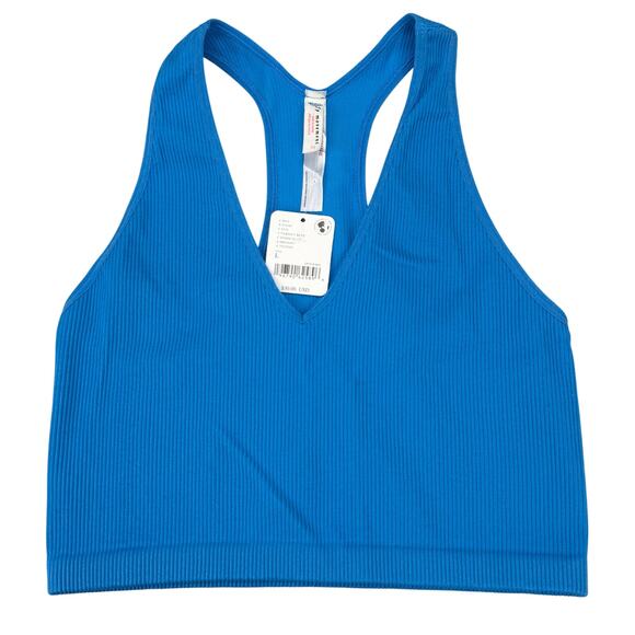 NWT FREE PEOPLE Free Throw Crop Tank Size Large Varsity Blue - Picture 6 of 9